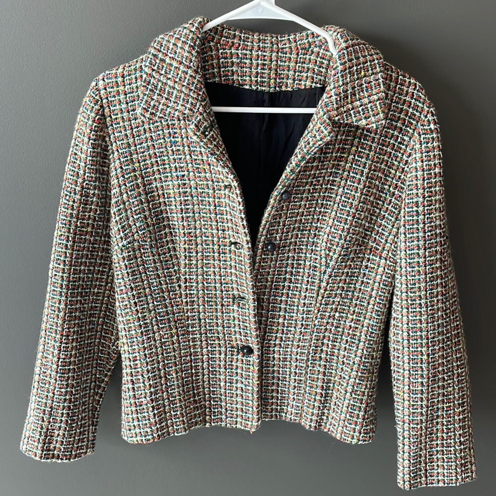 TWEED BLAZER Multi-color sz XS-S